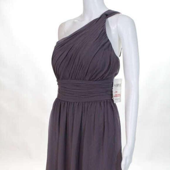 Donna Morgan Lavender Asymmetric Neck New Dress 12 - Picture 3 of 8